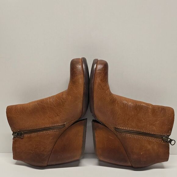Kork Ease Natalya Wedge Boots In Cognac Brown Leather Women's 7 - Picture 3 of 8